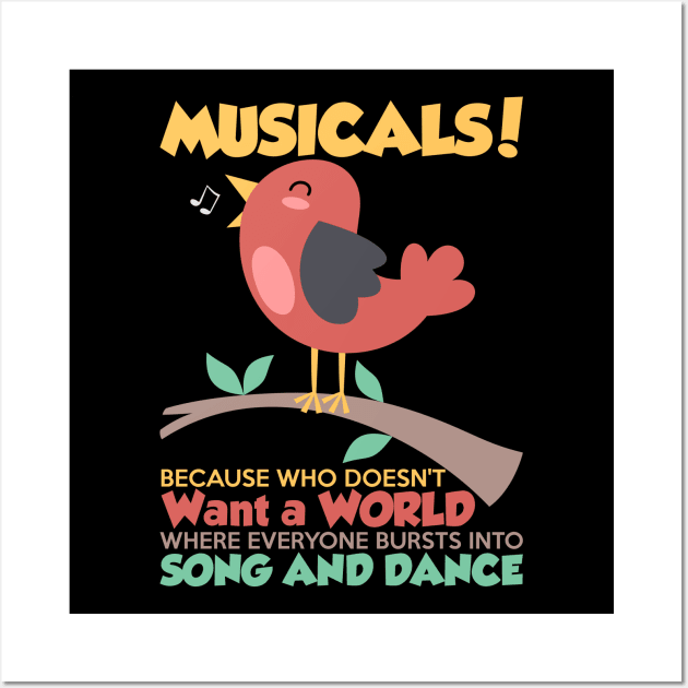 Bird Song and Dance Musical Theatre Wall Art by Tenh